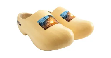 wooden shoes with photo