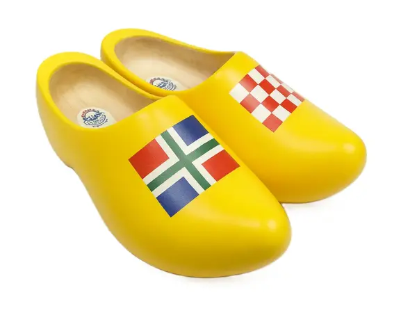 Wooden shoes with the flag