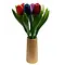  Small wooden tulips in a wooden design vase