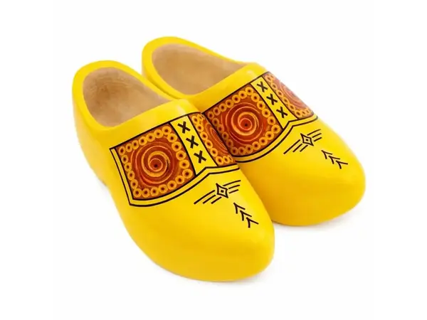 Gelbe Bauern Holzschuhe