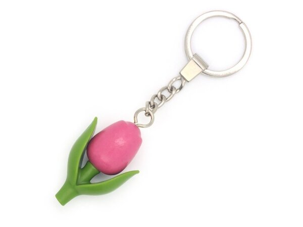 hölzerner Tulpen Schlüsselring mit Text