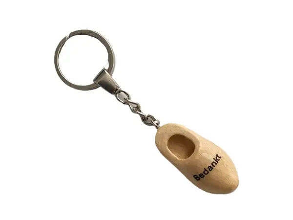 Schlüsselbund mit einem Clog mit Text