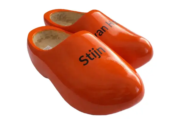 Nijhuis klompenfabriek Wooden shoes with text