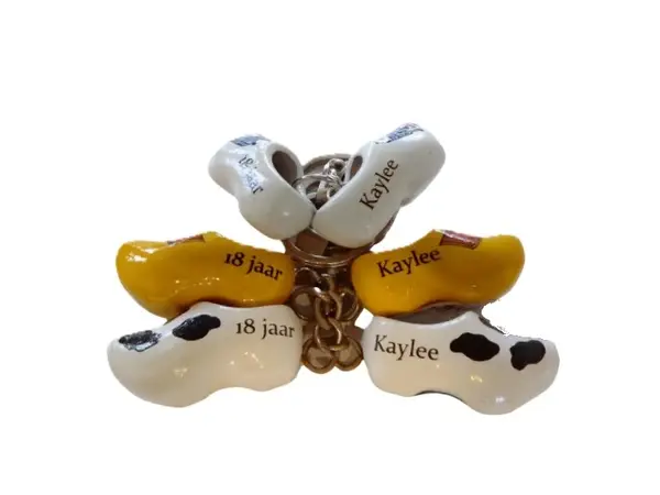 Clog key ring with text