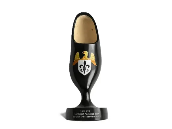 Clogs on foot in color with logo