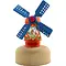  Orange wooden windmill on a mound