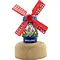  Blue wooden windmill on a mound