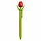  Rote Tulpe aus Holz auf einem Kugelschreiber