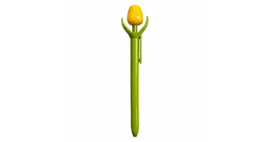 Mini-Tulpe aus Holz auf einem Kugelschreiber
