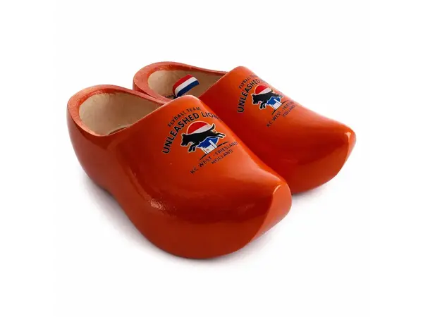 Holzschuhe mit Logo mit spitze Nase