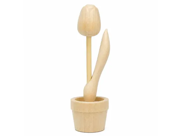 Sanded Wooden Tulip in a Jar