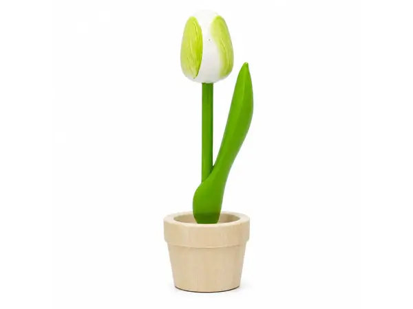 Witte houten Tulp in een Potje