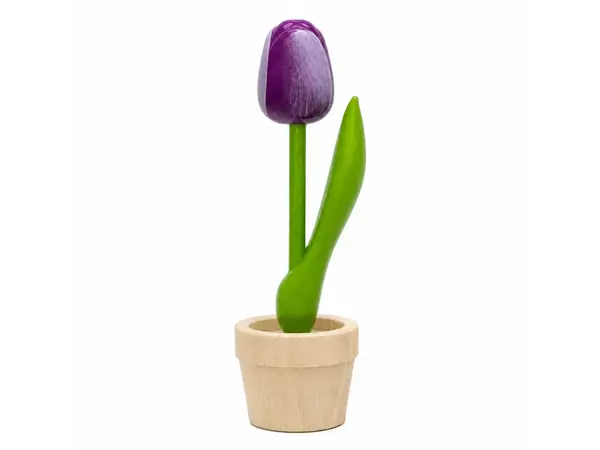 Purple Wooden Tulip in a Pot