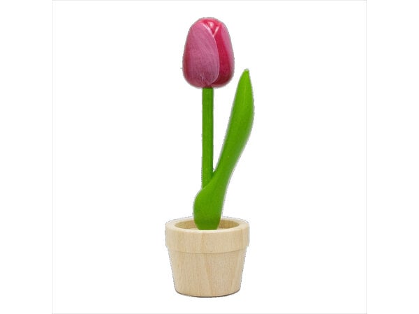 Roze houten Tulp in een Potje
