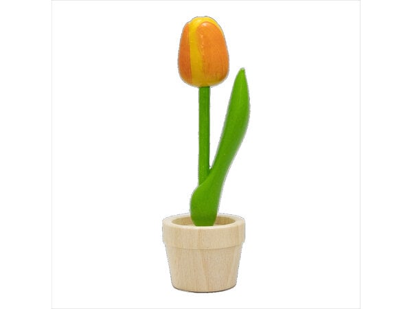 Gele houten Tulp in een Potje