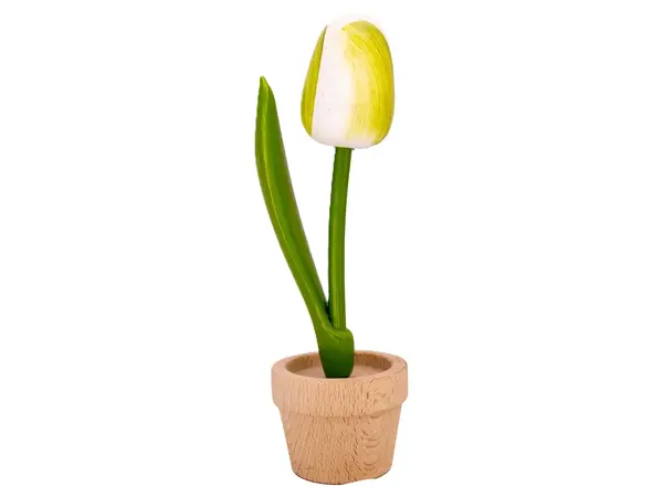 Large white wooden Tulip in a Pot