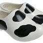 Wooden shoes with cow spots