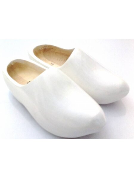 Weiße Kinder-Holzschuhe