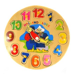 houten legpuzzel klok