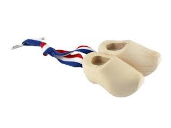 Broche / corsage klompjes blank geschuurd