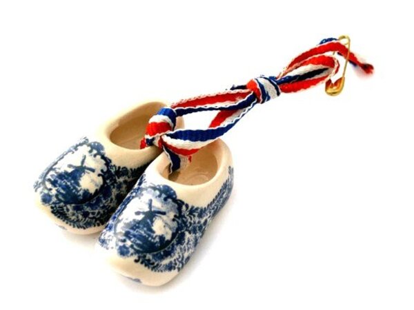 Broche / corsage klompjes Delfts blauw