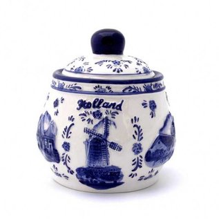 Zuckerdose Delfter Blau | Original-Delft Blau Sugar Bowl mit dem Niederländischen Bild