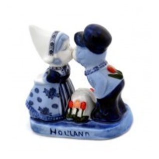 kussend paartje delfts blauw