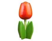hölzerne Tulpen auf Blatt