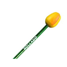 yellow wooden tulip on a pencil