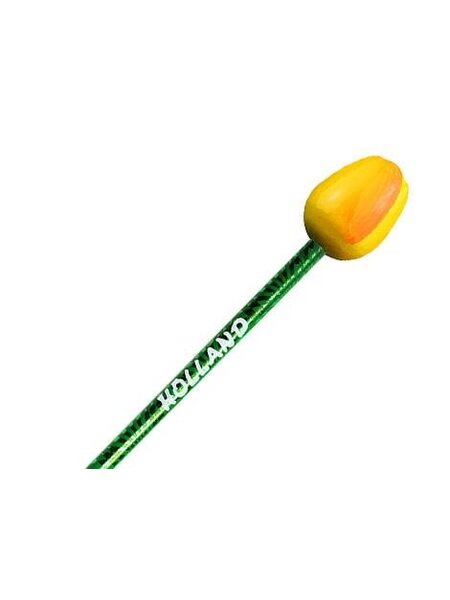 yellow wooden tulip on a pencil