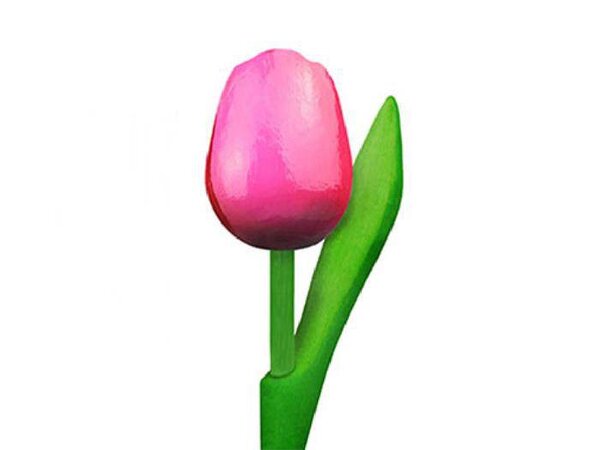 Nijhuis klompenfabriek houten tulpen in de kleur rose 20cm