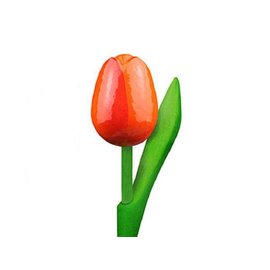 houten tulpen in de kleur oranje 20cm