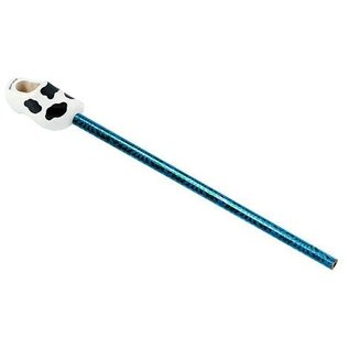 Weiße Souvenir Clog auf einem Bleistift  mit Kuh-Spots