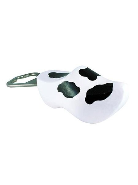Bottle opener clogs with cow motif