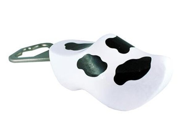 Bottle opener clogs with cow motif