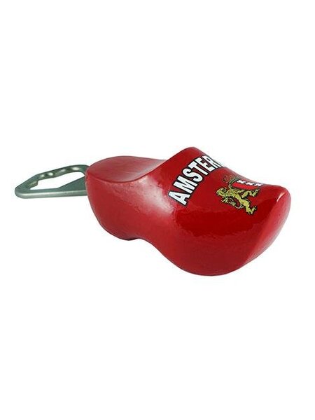 souvenirklompje als Flesopener Amsterdam rood