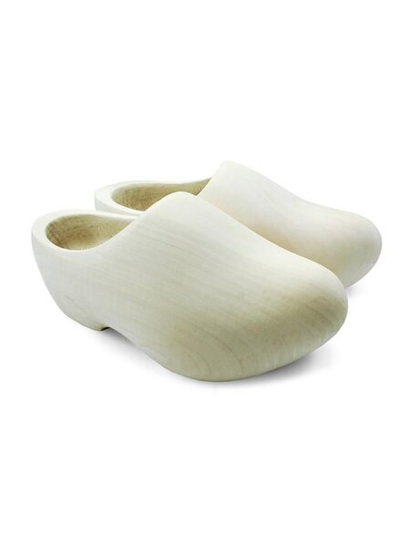 Blanke houten kinderklompen.
