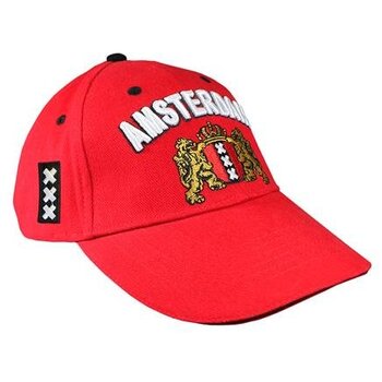 red cap with the Amsterdam Coat of Arms.