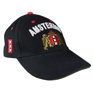 cap in the color black with the Amsterdam Weapen