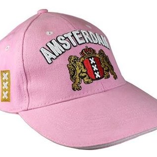 roze caps voorzien van het Amsterdam Wapen