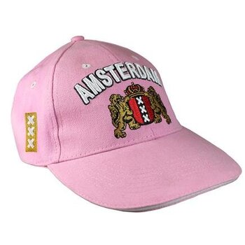 roze cap voorzien van het Amsterdam Wapen