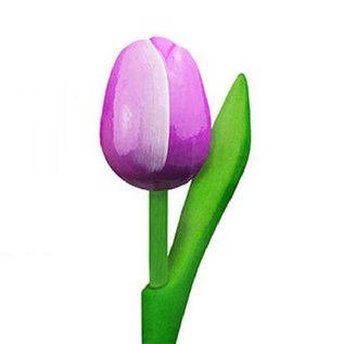 houten tulpen in de kleur paars 20cm