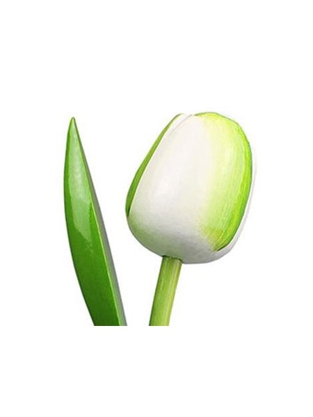 Wooden tulips in white