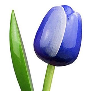 houten tulpen in de kleur blauw 34cm