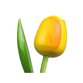 yellow wooden tulips