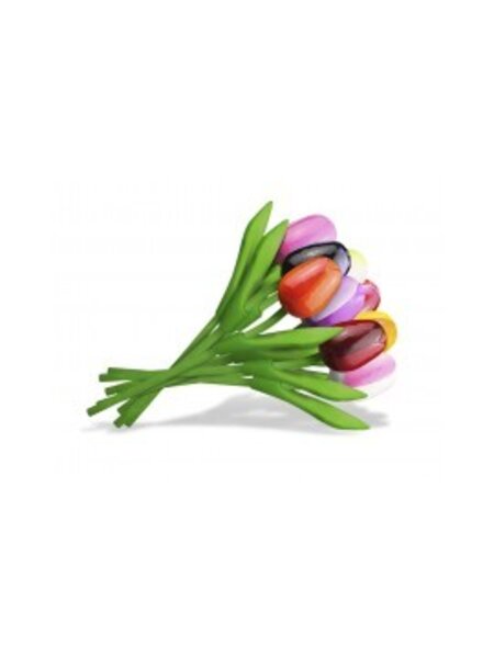 Mixed bouquet of wooden tulips