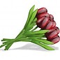 Bouquet of red wooden tulips