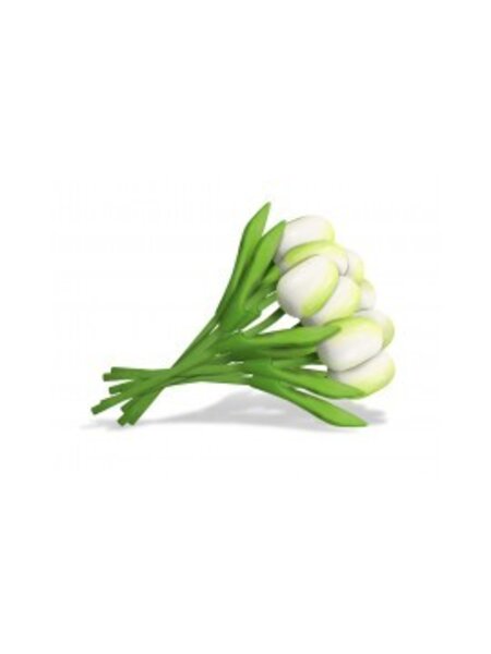Bouquet of white wooden tulips