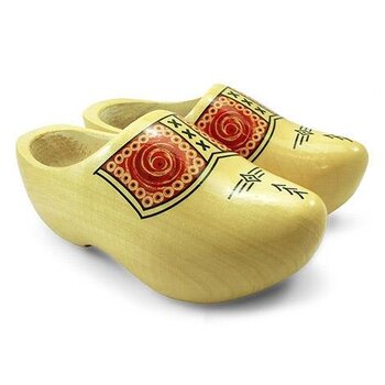 Dutch lacquered farmer children wooden shoes