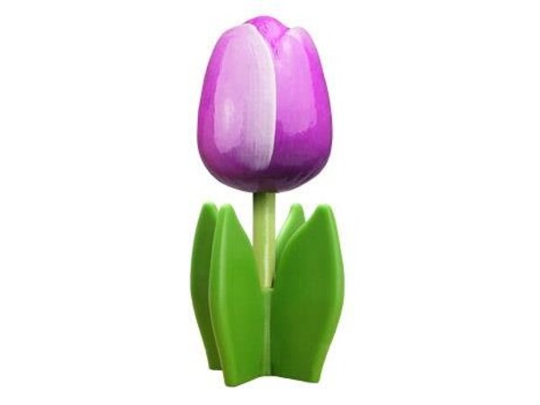 Paarse houten tulp op een blad Paarse houten tulp op een blad